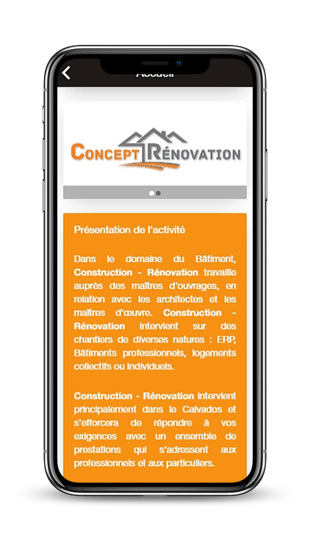 Application mobile Android & IOS, Thème Construction - Rénovation